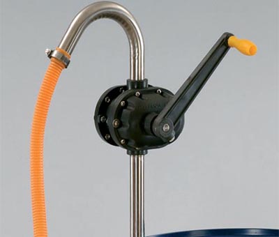 Pompa rotativa ad azionamento manuale per acidi - specifica per solventi e prodotti chimici